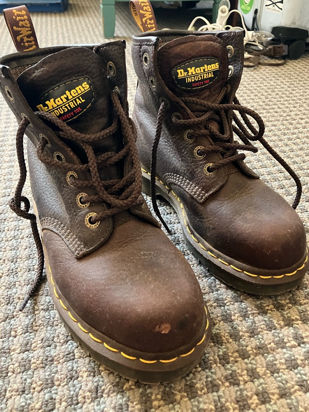Dr. Martens Brown Leather Steel-Toe Work Boots